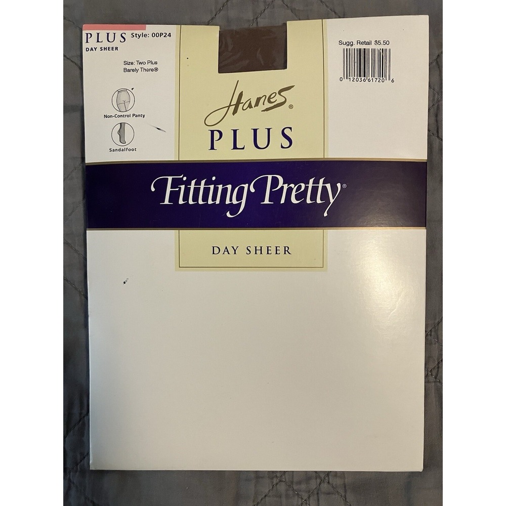Hanes Plus Fitting Pretty Day Sheer Pantyhose 00P24 2+ Barely There Y2K 2000 NOS